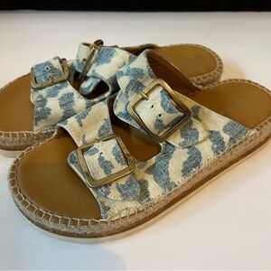 Eric Michael Spain Bali Espadrille Buckle Slip On Platform Sandals Size 10.5